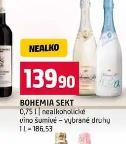 Terno BOHEMIA SEKT 0,75l nealkoholické víno šumivé vybrané druhy nabídka