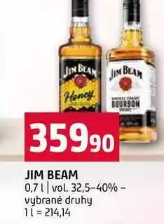 Terno JIM BEAM BOURBON 0,7l vol. 32,5-40% vybrané druhy nabídka