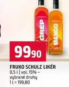 Terno FRUKO SCHULZ LIKÉR 0,5l vol. 15% vybrané druhy nabídka