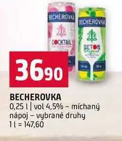 Terno BECHEROVKA 0,25l vol 4,5% míchaný nápoj vybrané druhy nabídka