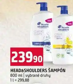 Terno HEAD&SHOULDERS ŠAMPÓN 800 ml vybrané druhy nabídka