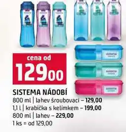 Terno SISTEMA NÁDOBÍ 800 ml lahev šroubovací 1,1l krabička s kelímkem 800 ml lahev nabídka