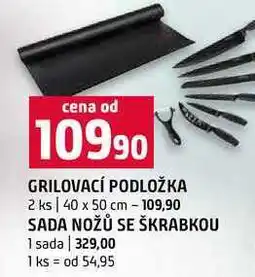 Terno GRILOVACÍ PODLOŽKA 2 ks 40 x 50 cm SADA NOŽŮ SE ŠKRABKOU 1 sada nabídka