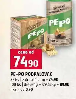 Terno PE-PO PODPALOVAČ 32 ks z dřevité vlny 100 ks dřevěný kostičky nabídka