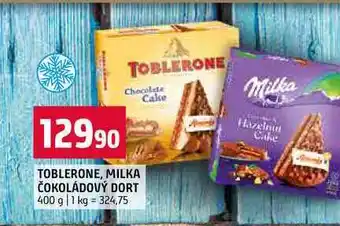 TOBLERONE, MILKA ČOKOLÁDOVÝ DORT