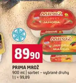 Terno PRIMA MROŽ 900 ml sorbet vybrané druhy nabídka
