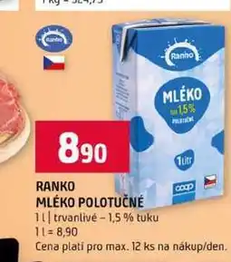 Terno RANKO MLÉKO POLOTUČNÉ 1l trvanlivé 1,5 % tuku nabídka