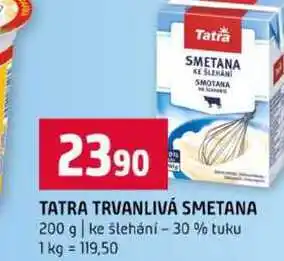 Terno TATRA TRVANLIVÁ SMETANA 200 g ke šlehání 30% tuku nabídka