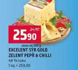 Terno EXCELENT SÝR GOLD ZELENÝ PEPŘ & CHILLI 48 % tuku nabídka