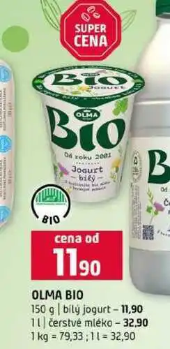 Terno OLMA BIO 150 g bílý jogurt 1l čerstvé mléko nabídka