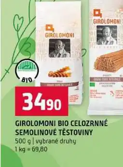 Terno GIROLOMONI BIO CELOZRNNÉ SEMOLINOVÉ TĚSTOVINY 500 g vybrané druhy nabídka