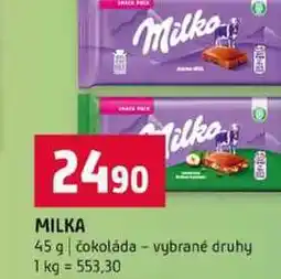 Terno MILKA 45 g čokoláda vybrané druhy nabídka