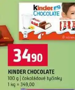 Terno KINDER CHOCOLATE 100 g čokoládové tyčinky nabídka