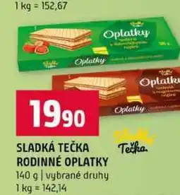 Terno SLADKÁ TEČKA RODINNÉ OPLATKY 140 g vybrané druhy nabídka