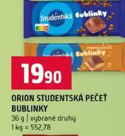 Terno ORION STUDENTSKÁ PEČEŤ BUBLINKY 36 g vybrané druhy nabídka