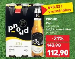 Kaufland PROUD Pivo světlý ležák nabídka