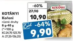 Kaufland KOTÁNYI Koření nabídka