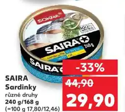 Kaufland SAIRA Sardinky nabídka