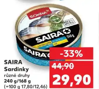 Kaufland SAIRA Sardinky nabídka