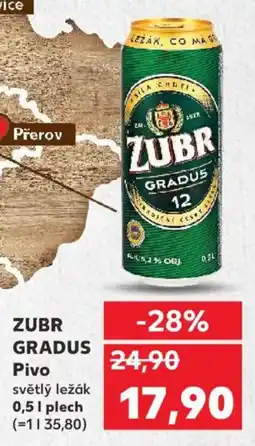 Kaufland ZUBR GRADUS Pivo nabídka