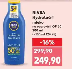 Kaufland NIVEA Hydratační mléko na opalování OF 50 nabídka