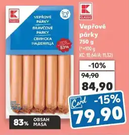 Kaufland Vepřové párky nabídka