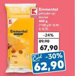 Kaufland Emmental přírodní sýr bloček nabídka
