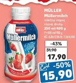Kaufland MÜLLER Müllermilch mléčný nápoj nabídka