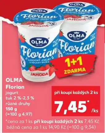 Kaufland OLMA Florian jogurt nabídka