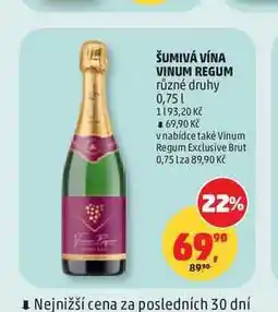 Penny Market ŠUMIVÁ VÍNA VINUM REGUM různé druhy nabídka
