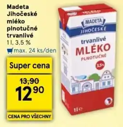 Tesco Madeta Jihočeské mléko plnotučné trvanlivé nabídka
