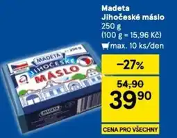 Tesco Madeta Jihočeské máslo nabídka