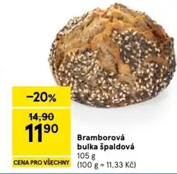 Tesco Bramborová bulka špaldová nabídka