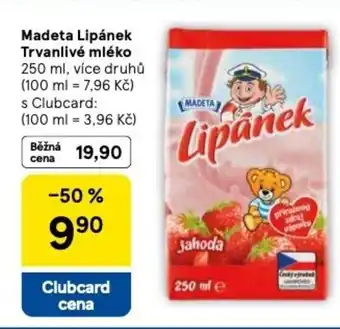 Tesco Madeta Lipánek Trvanlivé mléko nabídka