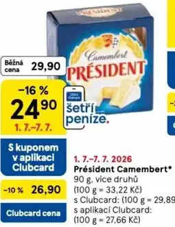 Tesco Président Camembert nabídka