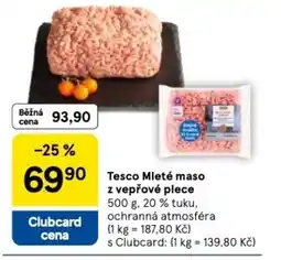 Tesco Tesco Mleté maso z vepřové plece nabídka