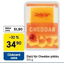Tesco Zlatý sýr Cheddar plátky nabídka