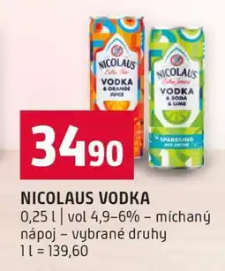 Terno Nicolaus Vodka nabídka