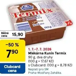 Tesco Mlékárna Kunín Termix nabídka