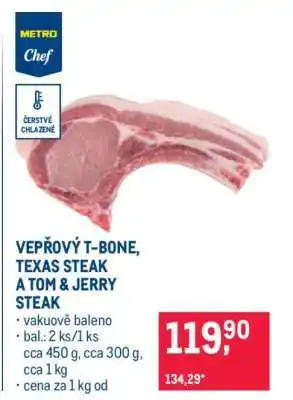 Makro VEPŘOVÝ T-BONE, TEXAS STEAK A TOM & JERRY STEAK nabídka