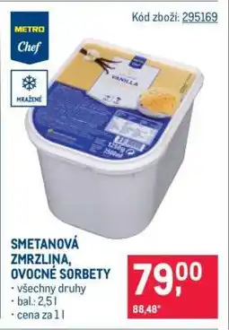 Makro SMETANOVÁ ZMRZLINA, OVOCNÉ SORBETY nabídka