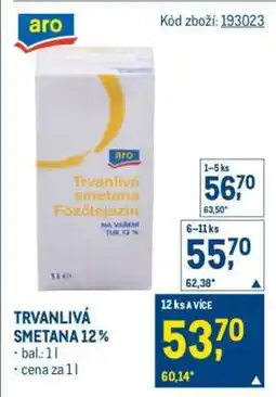Makro Trvanlivá smetana 12 % nabídka