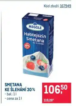 Makro Smetana ke šlehání 30 % nabídka