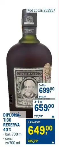 Makro DIPLOMÁTICO RESERVA 40 % nabídka