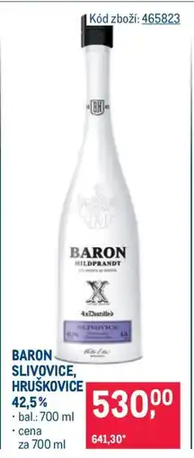 Makro BARON SLIVOVICE, HRUŠKOVICE nabídka