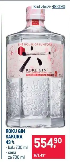Makro ROKU GIN SAKURA nabídka