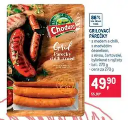 Makro GRILOVACÍ PÁREČKY nabídka
