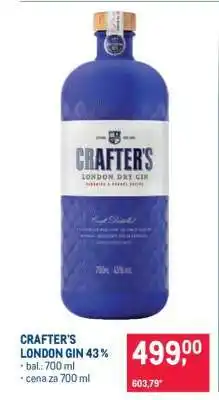Makro CRAFTER'S LONDON GIN 43% nabídka