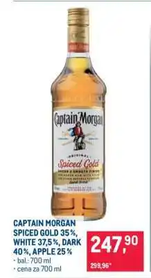 Makro CAPTAIN MORGAN SPICED GOLD 35 %, WHITE 37,5 %, DARK 40 %, APPLE 25 % nabídka