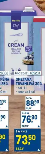 Makro SMETANA TRVANLIVÁ 30% nabídka